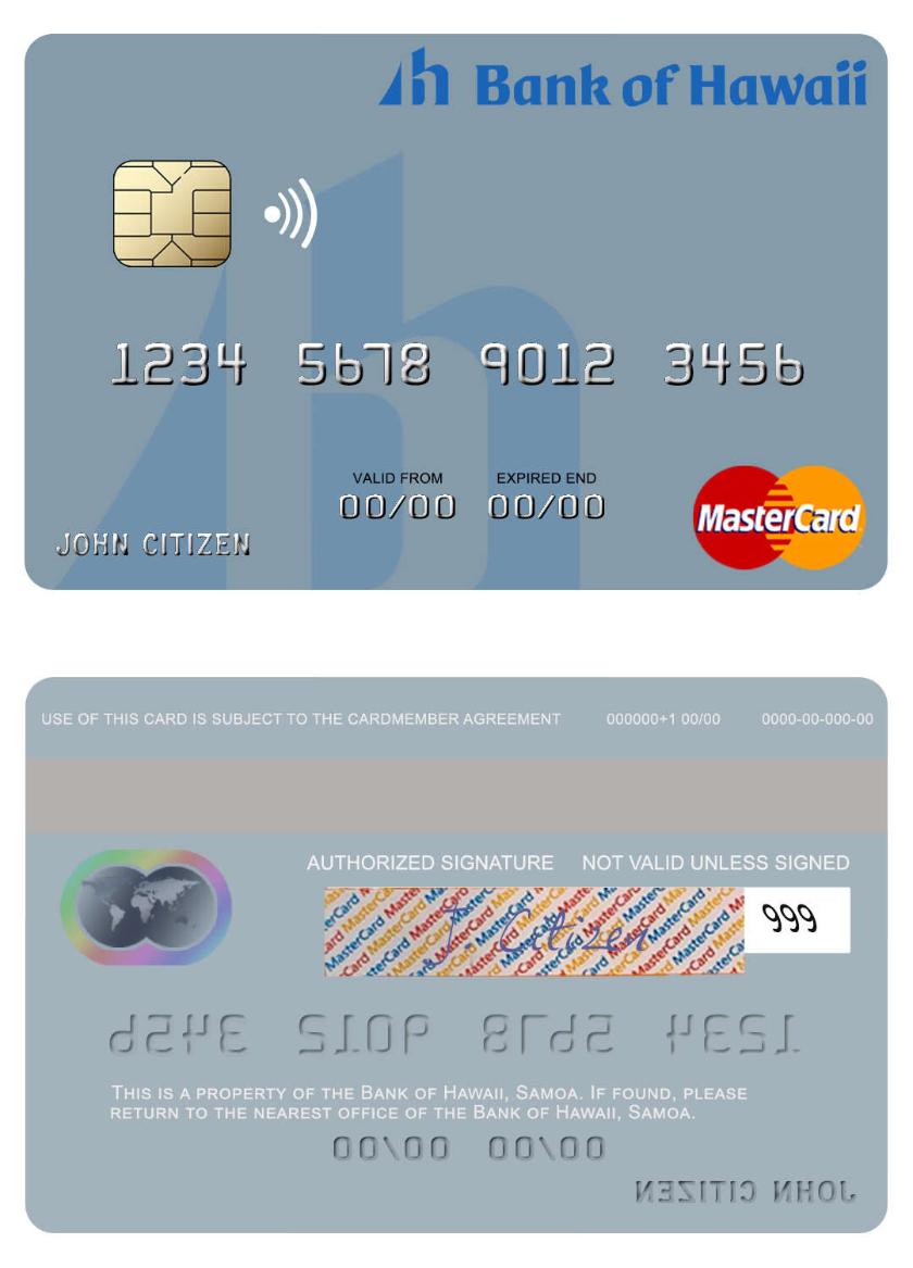 Samoa Bank of Hawaii mastercard